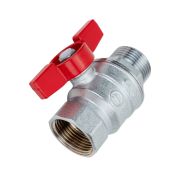 Кран шаровой R854D, прямой, рукоятка бабочка, с вн./нар. резьбой 1