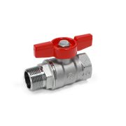 Кран шаровой R254D, прямой, рукоятка бабочка, с вн./нар. резьбой 3/4