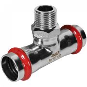 Пресс-тройник из нержавеющей стали с наружной резьбой 22х1/2