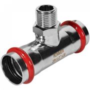 Пресс-тройник из нержавеющей стали с наружной резьбой 28х1/2