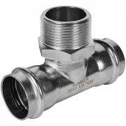 Пресс-тройник из нержавеющей стали с наружной резьбой 35х1 1/4