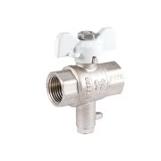 Кран шаровой PF STANDARD с отводом М10 под датчик температуры в/в бабочка 1/2