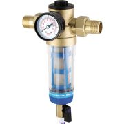 Фильтр промывной «TWIST TO CLEAN» с манометром, 1/2«-3/4»