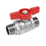 Кран шаровой R253D, прямой, рукоятка бабочка, с нар./нар. резьбой 1 1/4