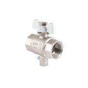Кран шаровой PF STANDARD с отводом М10 под датчик температуры в/в бабочка 3/4