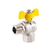 Кран шаровой угловой для газа PF GAS в/н бабочка 1/2