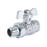 Кран шаровой с полусгоном Хром PF STANDARD в/н бабочка 1/2