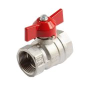 Кран шаровой IDEAL, прямой, рукоятка бабочка, Ду 1/2