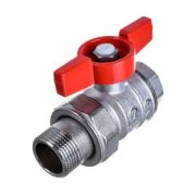 Кран шаровой R859  полнопроходной с отводом 1/2«F х 1/2»M, ручка-бабочка
