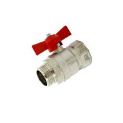 Кран шаровой IDEAL, прямой, рукоятка бабочка, Ду 1