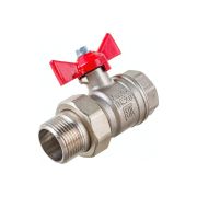 Кран шаровой латунный с американкой VALFEX ВН/НР ручка-бабочка, 3/4