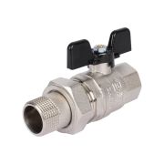 Кран шаровой STOUT полнопроходной с «американкой», ВР/НР, ручка бабочка 3/4