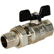 Кран шаровой полнопроходной c американкой STOUT, ВР/НР бабочка 3/4