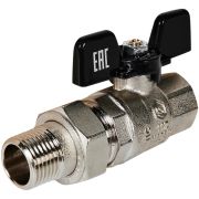 Кран шаровой полнопроходной c американкой STOUT, ВР/НР бабочка 1/2