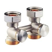 Узел нижнего подключения Ду 15 Ру10 1/2«x3/4» под евроконус двухтр прямой с переходниками R387 Giaco